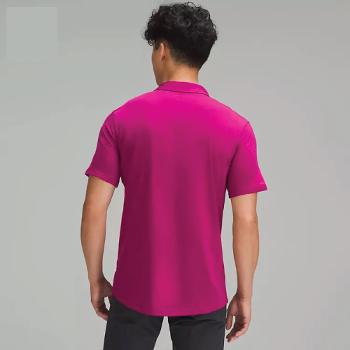 Classic Men's Polo Shirt in Vibrant Magenta - Image 2