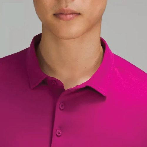 Classic Men's Polo Shirt in Vibrant Magenta - Image 3