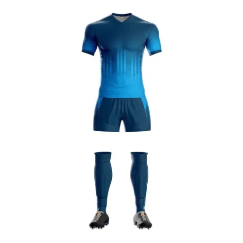 Men's Performance Rugby Uniform Set - Sleek Blue & Black Fade Design