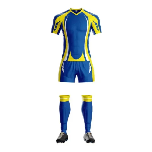 Men's Dynamic Rugby Uniform Set - Bold Blue & Yellow