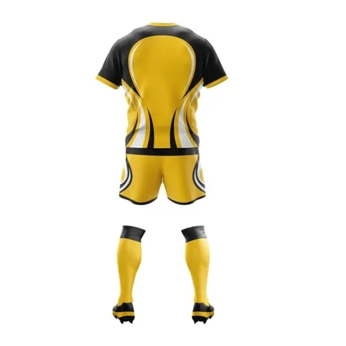 Men's Rugby Uniform Set - Modern Gray & Yellow - Image 3