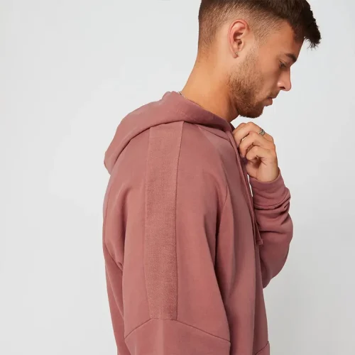 Lightweight Men's Pink Hoodie with Pockets - Image 2