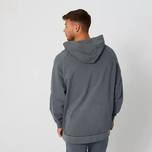 Unique Men's dark grey cotton hoodie - Image 3