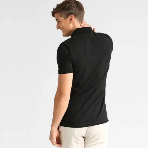 Men's Classic Polo Shirt in Soft Black - Image 4